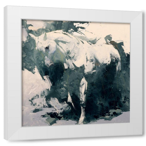 Study in Green White Modern Wood Framed Art Print by Chapman, Julie T.