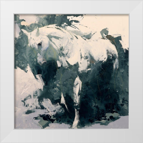 Study in Green White Modern Wood Framed Art Print by Chapman, Julie T.