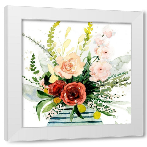 Splashy Bouquet II White Modern Wood Framed Art Print by Barnes, Victoria