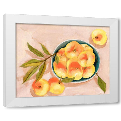 Saturn Peaches II White Modern Wood Framed Art Print by Wang, Melissa