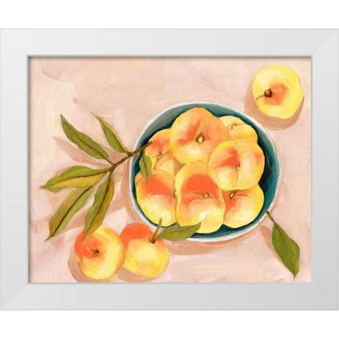 Saturn Peaches II White Modern Wood Framed Art Print by Wang, Melissa