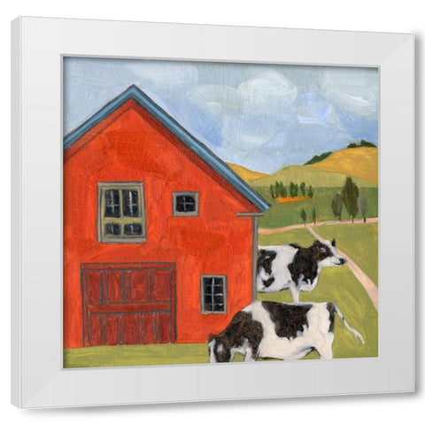 House in the Field I White Modern Wood Framed Art Print by Wang, Melissa