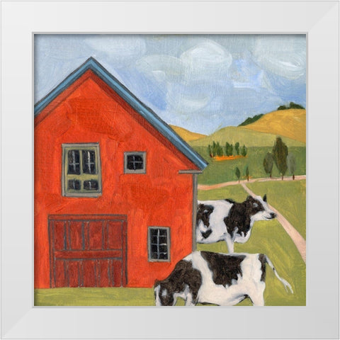 House in the Field I White Modern Wood Framed Art Print by Wang, Melissa