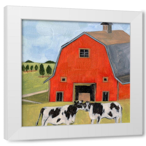 House in the Field II White Modern Wood Framed Art Print by Wang, Melissa