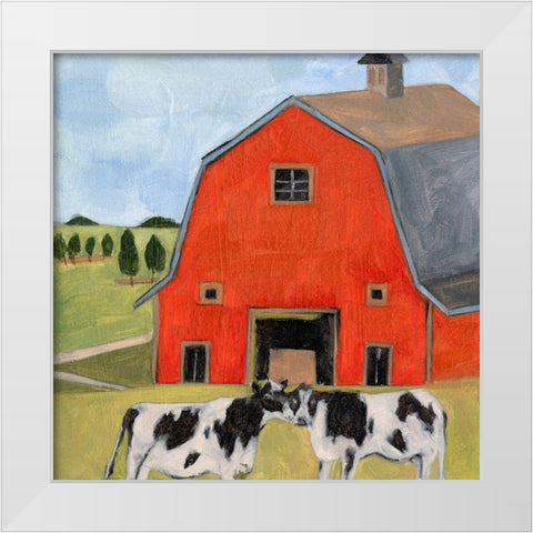 House in the Field II White Modern Wood Framed Art Print by Wang, Melissa