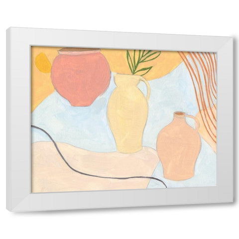 Puzzles II White Modern Wood Framed Art Print by Wang, Melissa