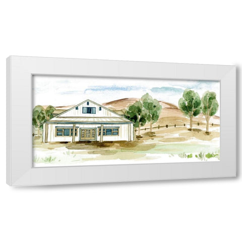 Farmhouse Landscape I White Modern Wood Framed Art Print by Wang, Melissa