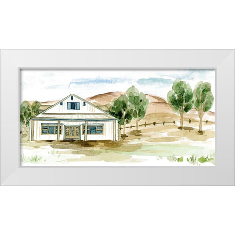 Farmhouse Landscape I White Modern Wood Framed Art Print by Wang, Melissa