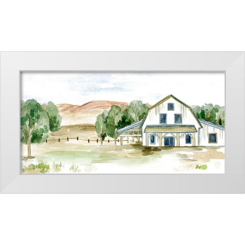 Farmhouse Landscape II White Modern Wood Framed Art Print by Wang, Melissa