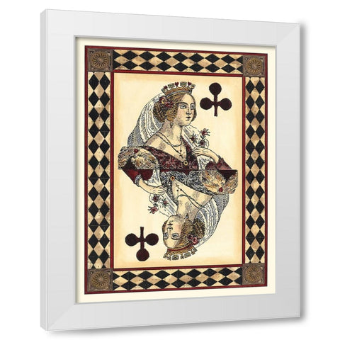 Harlequin Cards III White Modern Wood Framed Art Print by Vision Studio