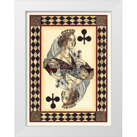 Harlequin Cards III White Modern Wood Framed Art Print by Vision Studio