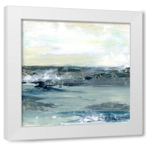 Coastal Blues I White Modern Wood Framed Art Print by Bramma, Lila