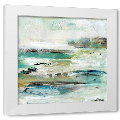 Aqua Coast II White Modern Wood Framed Art Print by Bramma, Lila