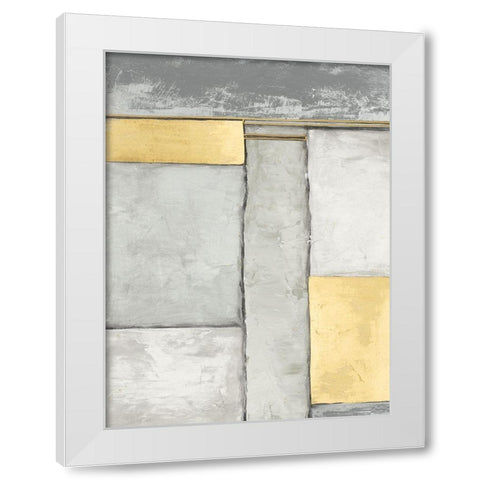 Linear Grey II White Modern Wood Framed Art Print by Goldberger, Jennifer