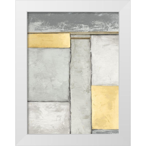 Linear Grey II White Modern Wood Framed Art Print by Goldberger, Jennifer