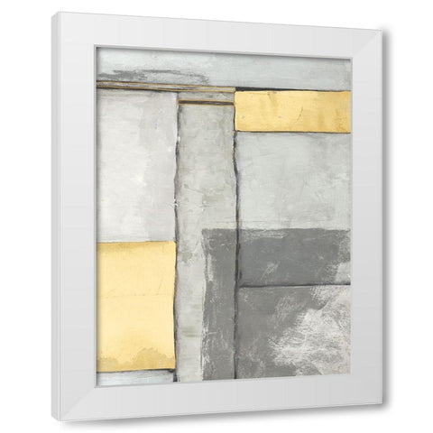 Linear Grey IV White Modern Wood Framed Art Print by Goldberger, Jennifer