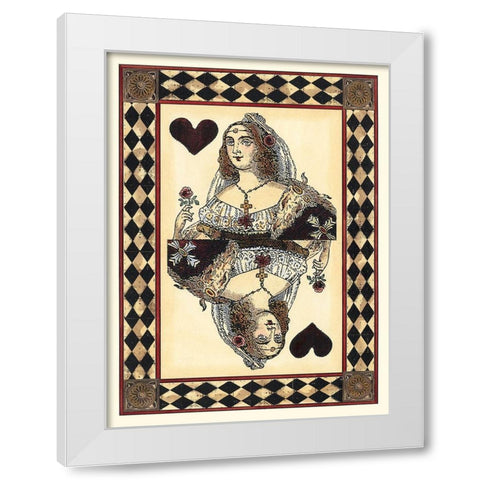 Harlequin Cards IV White Modern Wood Framed Art Print by Vision Studio