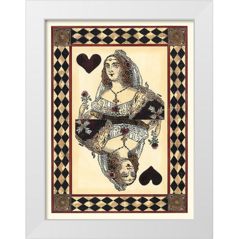 Harlequin Cards IV White Modern Wood Framed Art Print by Vision Studio