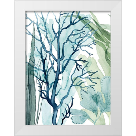 Sea Leaves I White Modern Wood Framed Art Print by Popp, Grace