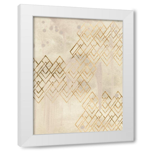 Deco Pattern in Cream I White Modern Wood Framed Art Print by Vess, June Erica