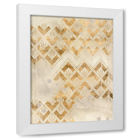 Deco Pattern in Cream II White Modern Wood Framed Art Print by Vess, June Erica