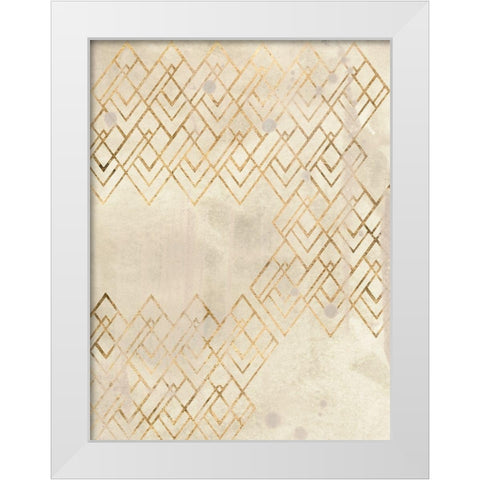 Deco Pattern in Cream IV White Modern Wood Framed Art Print by Vess, June Erica