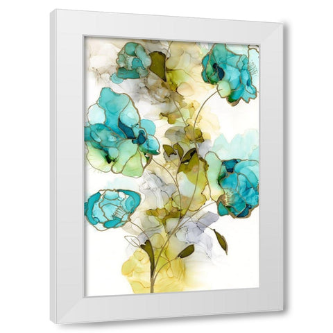 Flower Facets II White Modern Wood Framed Art Print by Goldberger, Jennifer
