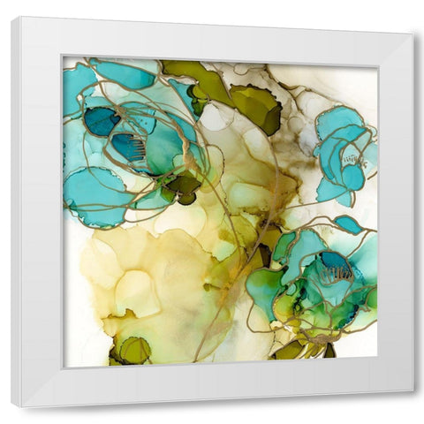 Flower Facets III White Modern Wood Framed Art Print by Goldberger, Jennifer