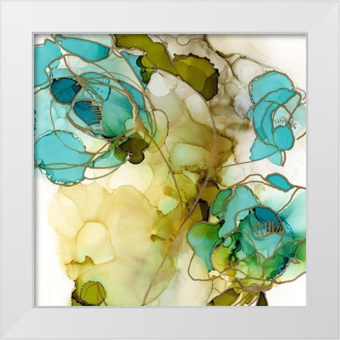 Flower Facets III White Modern Wood Framed Art Print by Goldberger, Jennifer