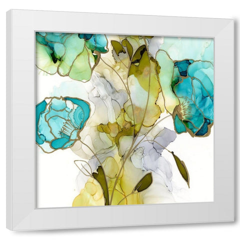 Flower Facets V White Modern Wood Framed Art Print by Goldberger, Jennifer