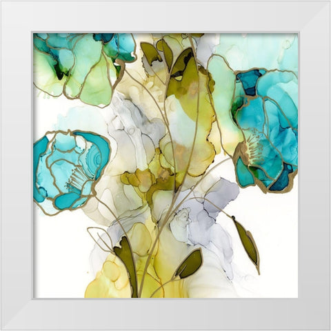 Flower Facets V White Modern Wood Framed Art Print by Goldberger, Jennifer