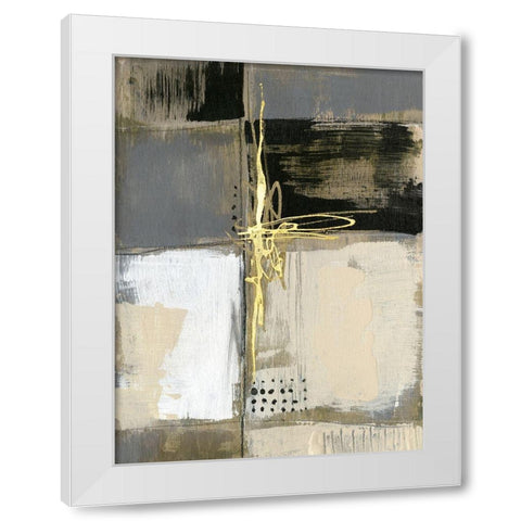 Neutral Divisions III White Modern Wood Framed Art Print by Goldberger, Jennifer