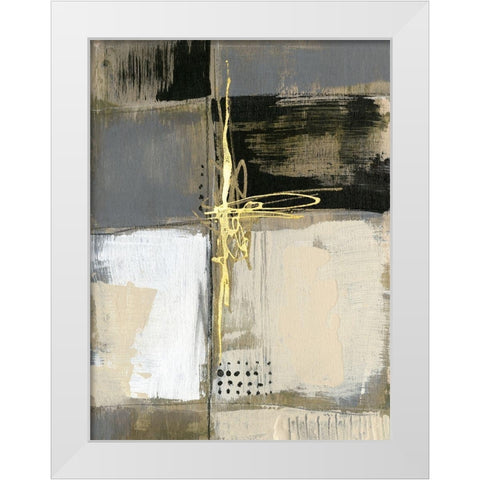 Neutral Divisions III White Modern Wood Framed Art Print by Goldberger, Jennifer