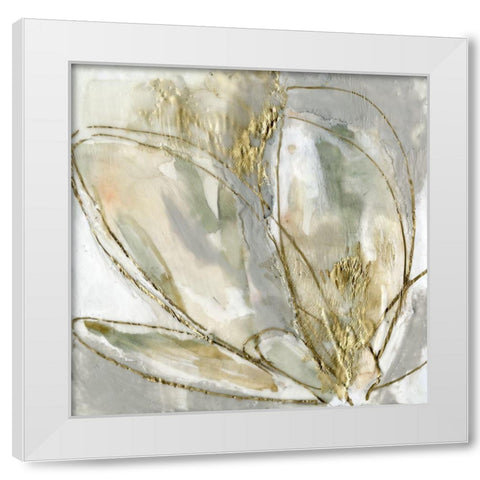 Blooming Gold II White Modern Wood Framed Art Print by Goldberger, Jennifer