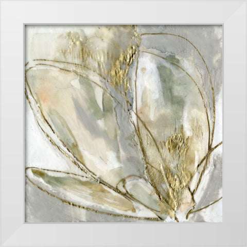 Blooming Gold II White Modern Wood Framed Art Print by Goldberger, Jennifer