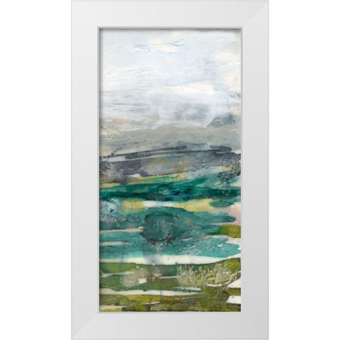 Crackled Marshland III White Modern Wood Framed Art Print by Goldberger, Jennifer