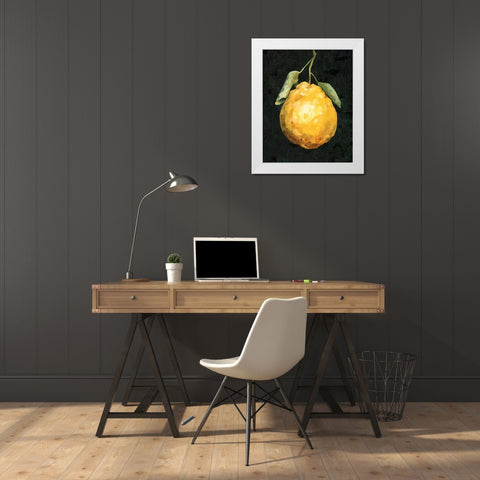 Dark Lemon II White Modern Wood Framed Art Print by Caroline, Emma