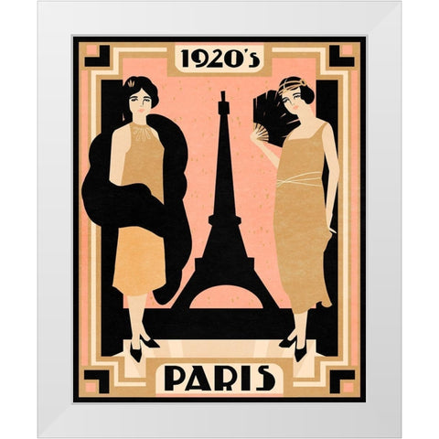 1920s Paris I White Modern Wood Framed Art Print by Warren, Annie
