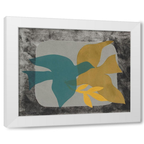 Dove Composition I White Modern Wood Framed Art Print by Delamater, Rob