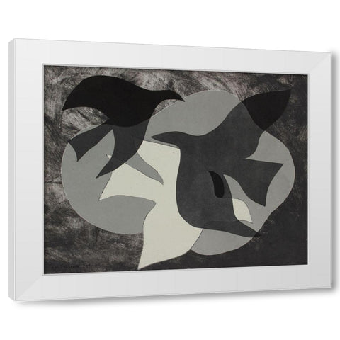 Dove Composition II White Modern Wood Framed Art Print by Delamater, Rob