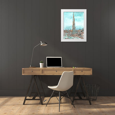 Day Landing Dubai II White Modern Wood Framed Art Print by Wang, Melissa