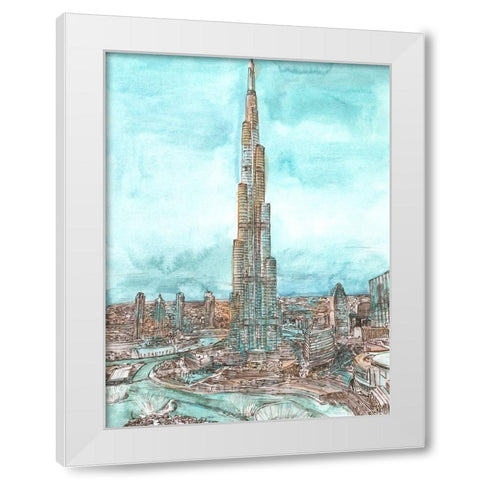 Day Landing Dubai II White Modern Wood Framed Art Print by Wang, Melissa