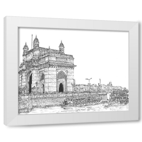 India in Black and White I White Modern Wood Framed Art Print by Wang, Melissa