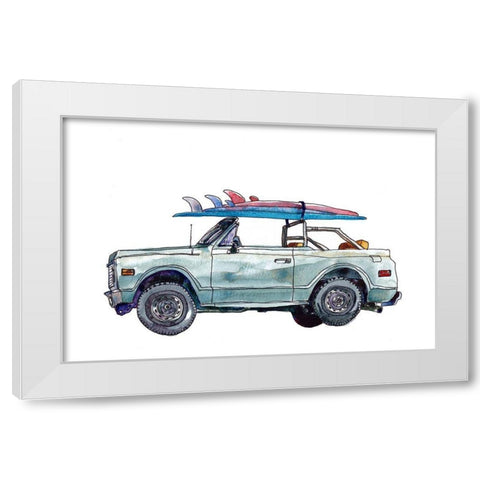 Surfin Wheels I White Modern Wood Framed Art Print by McCreery, Paul