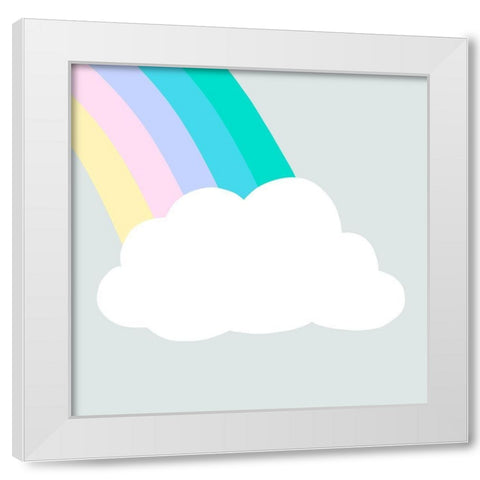 Rainbow Cloud I White Modern Wood Framed Art Print by Barnes, Victoria