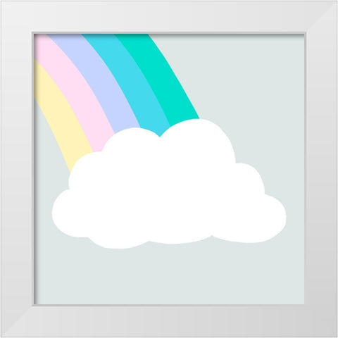 Rainbow Cloud I White Modern Wood Framed Art Print by Barnes, Victoria