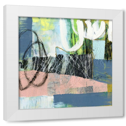 Circlets I White Modern Wood Framed Art Print by Goldberger, Jennifer