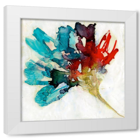 Splashed Flower II White Modern Wood Framed Art Print by Goldberger, Jennifer