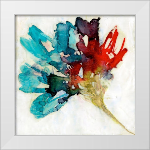 Splashed Flower II White Modern Wood Framed Art Print by Goldberger, Jennifer