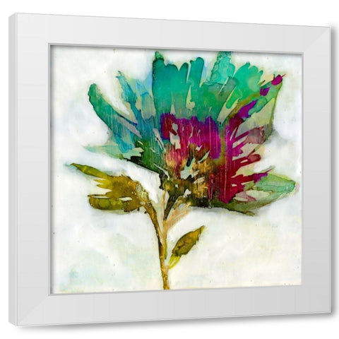 Fuchsia Splash I White Modern Wood Framed Art Print by Goldberger, Jennifer